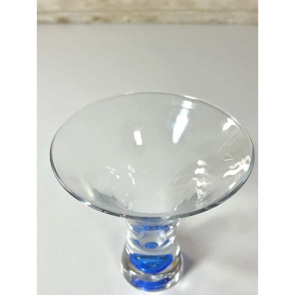 Ciroc Vodka Etched Tapered Cocktail Glass 6 oz Blue Bubble Base 5